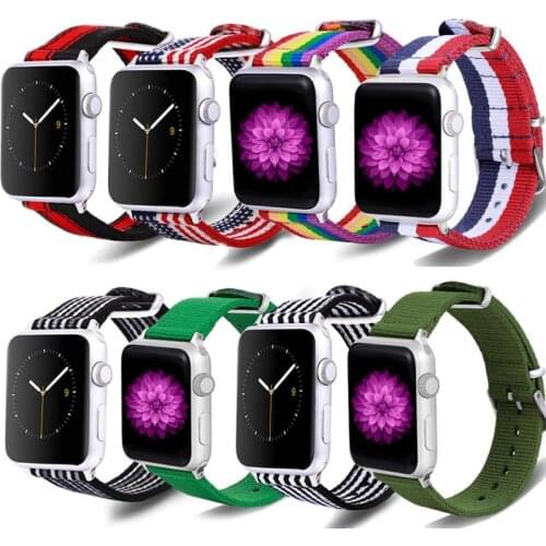 For Apple Watch Series 6 5 4 3 2 Band Strap 40mm 44mm 42mm Black Nylon Steel Bracelet Strap Adapter For IWatch Band 4 3 38mm