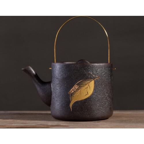 Retro Coarse Pottery Tea Teapot Home Kung Fu Tea Tea Creative Ceramic Tea Tea Pot Porcelain Teapot Traditional Chinese Tea Set