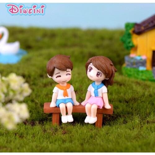 3pcs Scarf Lover Boy Girl beach Model action Figure Miniature Figurine home Garden Dollhouse Decoration DIY Accessory toy gift