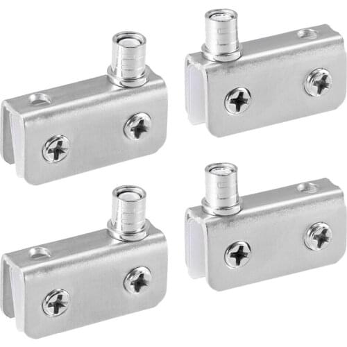 Uxcell 52x16x26mm 40x13x20mm 70x18x33mm Glass Hinge Stainless Steel Glass Door Pivot Hinge Glass Clamp Silver Tone 2 Pair
