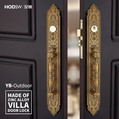 European zinc alloy door lock villa lock double door lock large panel European classic door lock