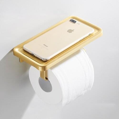 Toilet Paper Holder Brush Gold Bathroom Paper Holder Bath Paper Roll Holder Tissue Holder Tissue Rack Tissue Boxes Bath Hardware