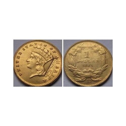 1 GOLD 1861-D copy coins