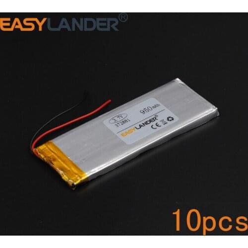 10pcs 3.7V 950mAh Polymer Li-ion Battery For mobile electronic part DIY Speaker Flash lighting safety lamp 372881