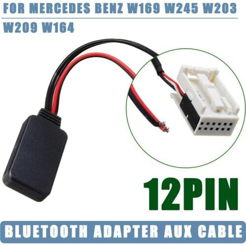 12-Pin Bluetooth Adapter Audio Aux Cable For Mercedes W169 W245 W203 W209 W164