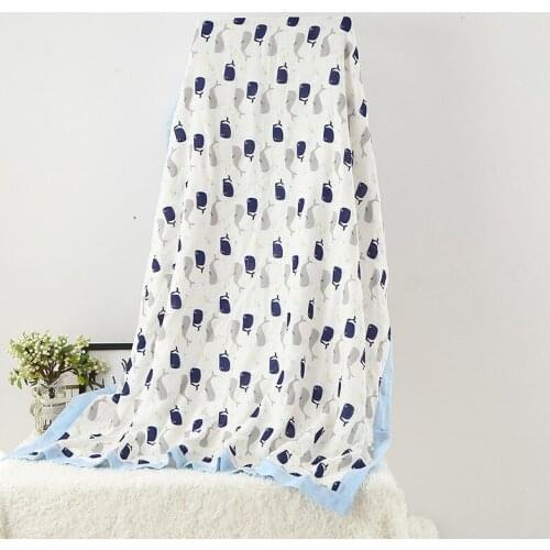 120X150CM Soft Muslin Bamboo Cotton Newborn Sleeping Receiving Bed Blanket Swaddle Kids Children Baby Blanket