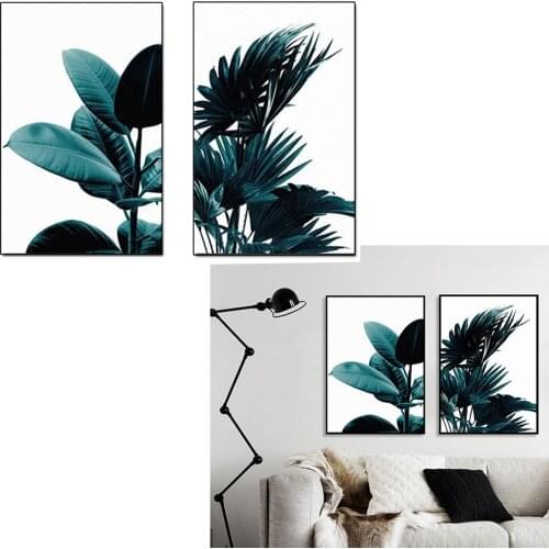 2pcs / set Creative GREEN PLANT Canvas Art Print Wall Poster Wall Pictures Painting Wall Art for Bedroom Living Room Home Decor