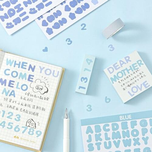 2pcs/set candy color letter stickers cute letter hand account mobile phone DIY decoration stickers student stationery