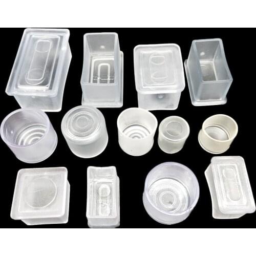 4/20/100pcs Transparent Square/Round Rubber Chair Stool Table Furniture Feet Pipe Tubing End Cover Caps
