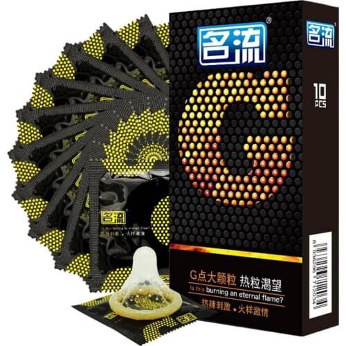 40Pcs (4 boxes) G spot Condoms Mingliu Big Fiery Particle G-point Stimulation Condones Penis Sleeve Safe Contraception Tools
