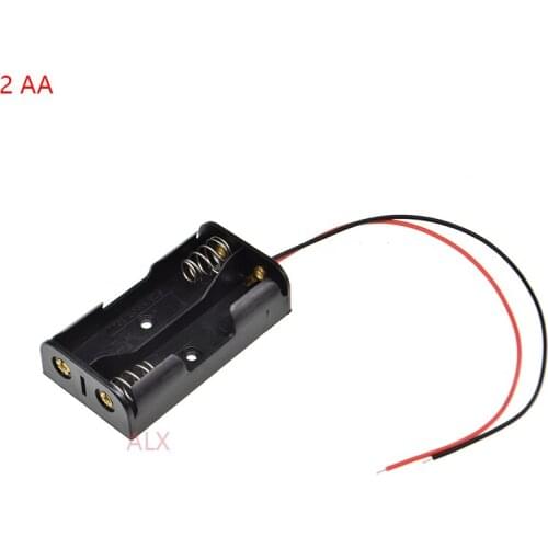 5PCS 2 AA battery holder with wire Leads 2x1.5v 3V 2AA 2A battery case Storage Box diy 2 slot AA Battery Shell 2XAA 2 X AA