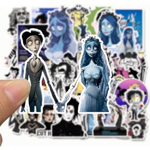 50pcs Stickers Tim Burton Classic Movie Edward Scissorhands Graffiti Sticker For Skateboard Laptop Bicycle Waterproof Decals F4