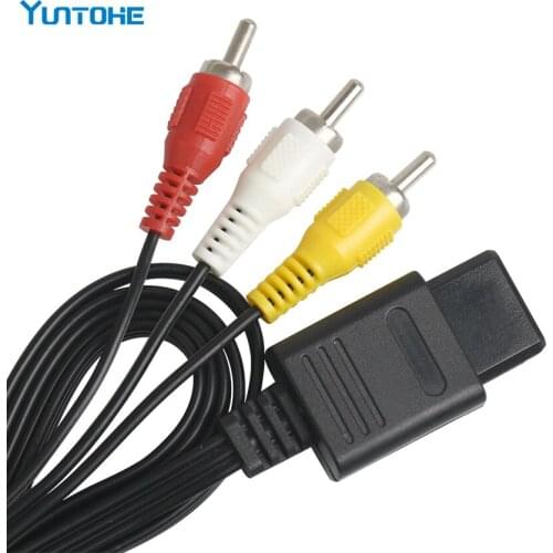 95pcs Lots Factory 1.8M 6FT AV TV RCA Video Cord Cable for Game Cube/for SNES GameCube/for N64 64 Game Cable Lowest Price