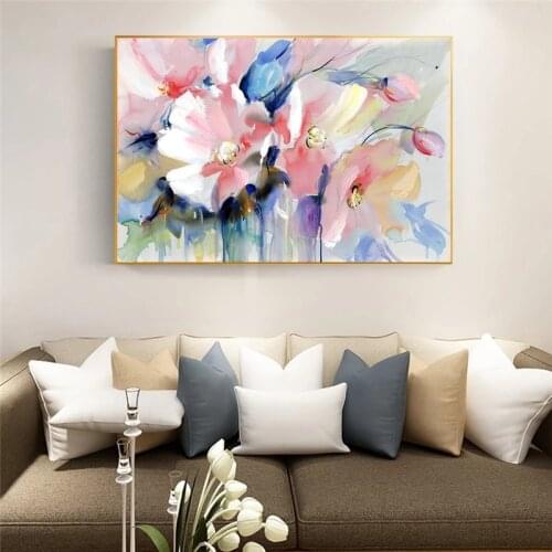 Watercolor Floral Flower Modern Minimalist Alpine Oil Painting on Canvas Posters Print Cuadros Wall Art Pictures For Living Room