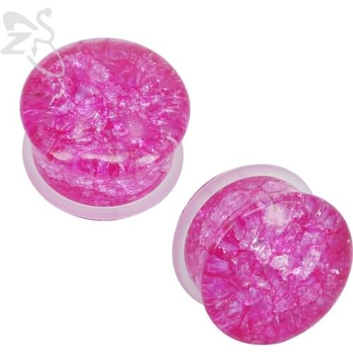 Colorful Transparent Stone Ear Tunnels Plugs for Women Girls Single Flared Pierced Ear Expander Piercing Tunnel Fashion Jewelry