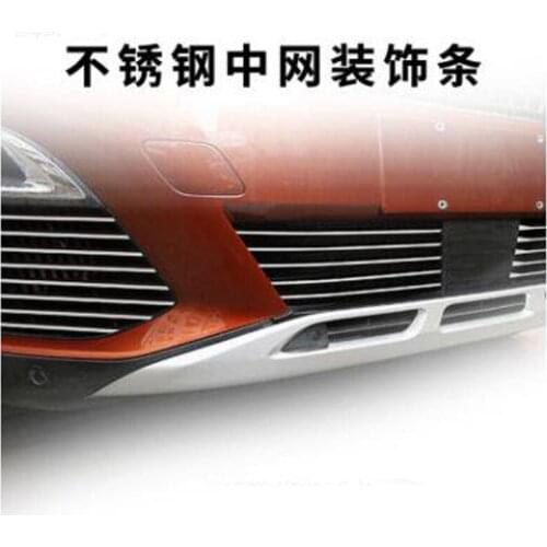 For Peugeot 3008GT/3008/5008GT 2016-2018 26PCS Stainless Steel Car Front Grill Grille Cover Cover Trim Car Styling Accessories