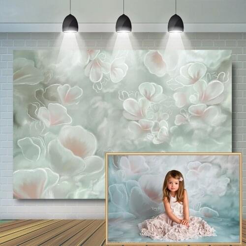 Floral Photography Backdrop Girl Artistic Photo Background Newborn Baby Cake Smash Portrait Background Girl Birthday Backdrops