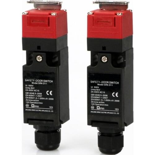 KEDU QKS8 SRK D11 Safety Door Switch Waterproof Limit Switches IP65 Lock Doors Key Switch Cable Gland PG11 D4NS-1BF, 2-Pack, Red