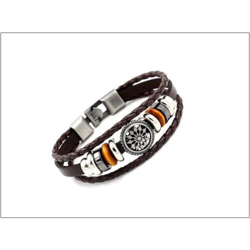 Hot Sale Mens Trendy Leather Cuff Wristband Bracelets Handmade Stylish Anchor Leather Wrap Bracelet Jewelry For Women Gifts