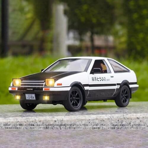 1/20 Toyota AE86 Alloy Sports Car Model Diecasts Toy Simulation Steering Sound Light Super Racing Toys Vehilce Collection Gifts