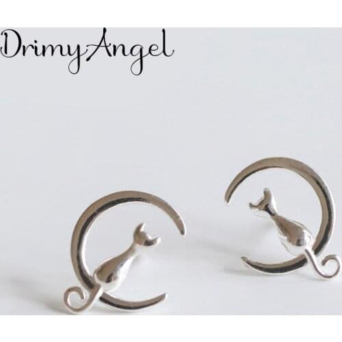 Fashion Luxury Moon Cat Earring for Women Bridal Wedding Jewelry Girl Gift Brincos New Hot