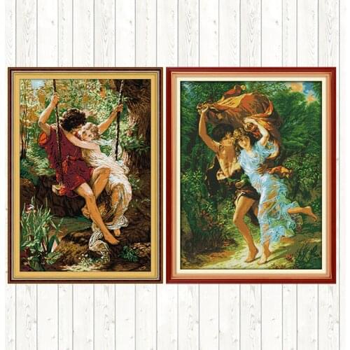 Happy Time Chinese Cross Stitch Sets 14ct 11ct Counted Print on Canvas Decor Painting DIY Needlework DMC Embroidery Kit Handmade