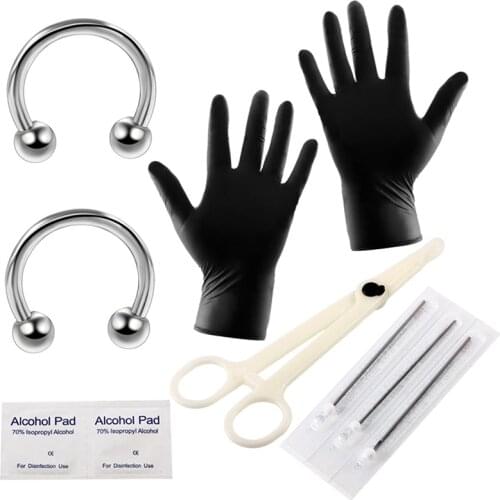 New Hot Body Piercing Tools Professional Piercing Tool Kit Sterile Belly Body Ring Needle Sets Cartilage Tools Body Jewelry