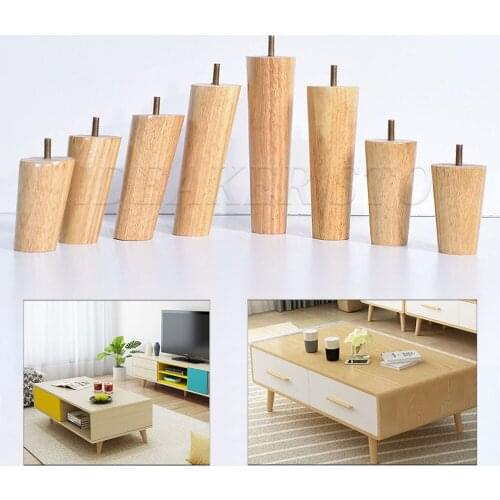 1/4PCS Solid Wood Furniture Legs Replacement Feet For Coffe Tea Table Sofa Cabinet Chair Couch TV Stands 4/6/8Inch