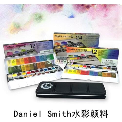 Original Daniel Smith Solid Master-grade Watercolor Paints, 12 Colors, new 24 Colors Tin Box Acuarelas Art Supplies for Artist