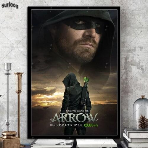 Posters and Prints Green Arrow Hot TV Shows Oliver Queen Wall Art Pictures Poster Canvas Painting for Home Decoration