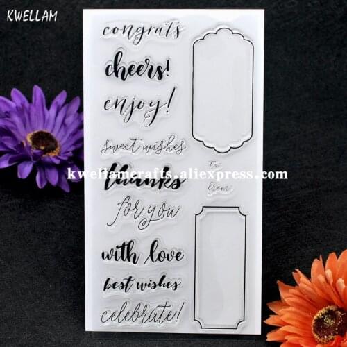 Congrats cheers enjoy thanks Scrapbook DIY photo cards account rubber stamp clear stamp transparent stamp 10x20cm KW7080109