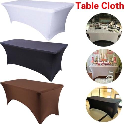 Rectangular High Stretch Spandex Table Cover Wedding Birthday Elastic Long Table Cloth For Hotel Event Party Decoration