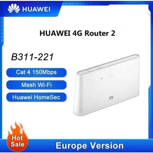 Unlocked HUAWEI 4G Router B311-221 2300Mbps LTE CPE 32 Users 2.4 GHz VPN APP Control With SIM card Router