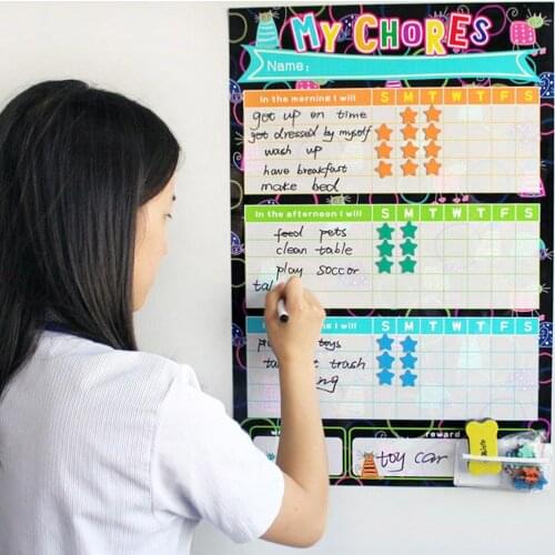 Self-Discipline Table Whiteboard Wall Sticker Glue On the Back Mobile Whiteboard Magnetic Erasable Whiteboard for Children