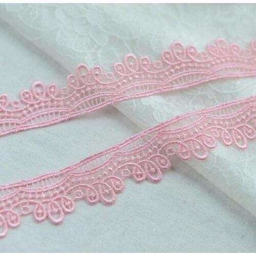 Width 27MM Pink Lace Ribbon Embroidered Lace Trim Fabric Cheongsam Dress Necklace Lace DIY Material