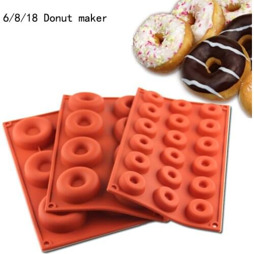 1Pc Donuts Maker Silicone Mould Baking Pan DIY Doughnuts Non-Stick Cake Chocolate Mold Bagels Pastry Bakeware Kitchen Tools