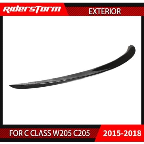 Real Carbon Fiber Trunk Spoiler for C class c205 W205 Racing auto rear Bumper Tail Wing Year 2015-2018