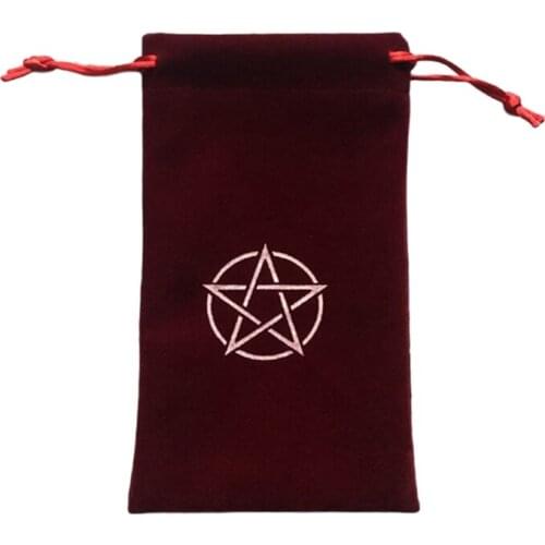 Tarots Storage Bag Pentagrams Velvet Bag Witch Divination Board Game Cards Bag B36F
