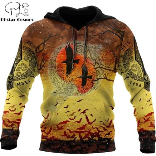 Viking Halloween - Raven of Odin 3D Printed Fashion Hoodies Men Sweatshirt Unisex Zip Pullover Casual Jacket Tracksuit DW0258