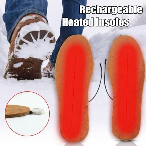 USB Heated Shoe Insoles Feet Warm Sock Pad Mat Electrically Heating Insoles Washable Warm Thermal Insoles Unisex