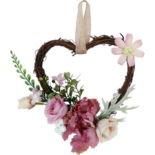 Spring Heart Design Rose Floral Wreath Party Home Decoration For Wedding Arch Front Door Wall Decor