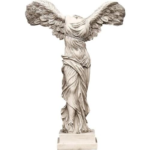 Vintage Abstract Goddess Statue Resin Ornaments Home Decoration Victory Goddess Statue Sculpture Angel Wings Model