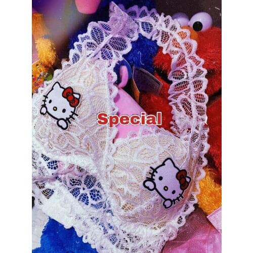 Y2K 2021 Original Design KT Cat Vest Bra Neck Lace Backless KT Cat Underwear Vintage Strapless Padded Bras Triangle Cup Crop Top