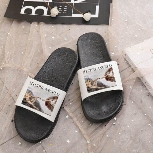 2021 Shoes For Shoes Hot Summer Fashion Harajuku Outdoor Pattern Simple Printed Slippers Comfortable Indoor Home ladies Shoes