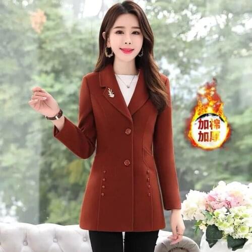 2021 Autumn Winter Thicken Woolen Coat Women Single-Breasted Large Size Outerwear Female Woolen Jacket Fashion Elegant Overcoat