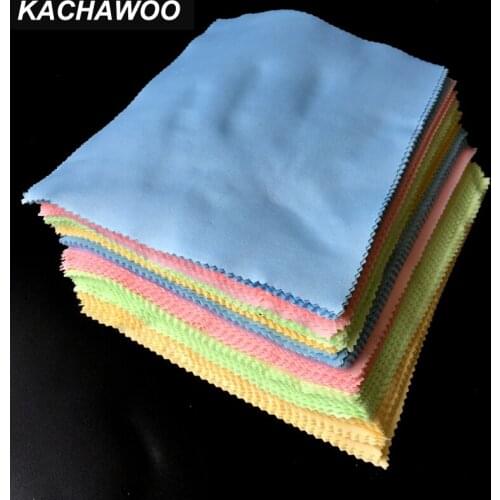 Kachawoo 175mm x 145mm 100pcs microfiber glasses cleaning cloth high quality assorted color accessories for eyeglasses cloth