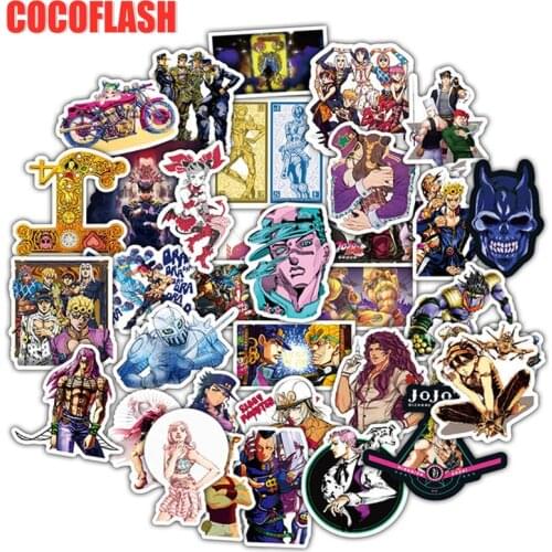 10/50pcs/set Anime JoJo Bizarre Adventure Stickers Cosplay Accessories Prop PVC Waterproof Cartoon Decal Sticker For Laptop Car