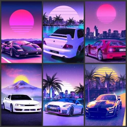 Modern home decoration car color F1 abstract poster canvas painting print modular wall art picture living room decoration