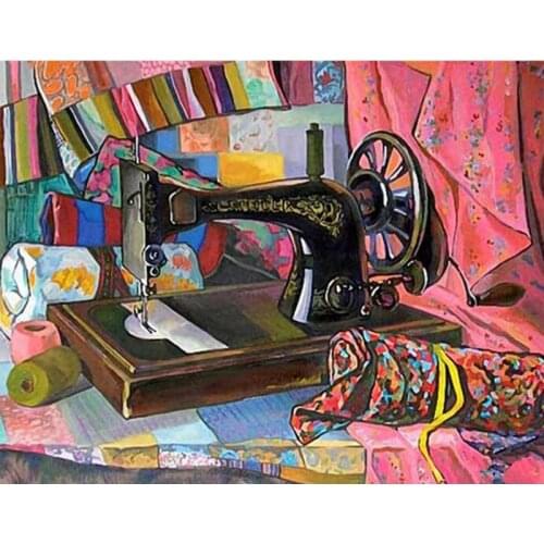 Sewing Machines Handmade Square/Round Diamond Painting By Number 5D DIY Diamond Mosaic Diamond Picture of Mosaic Gift Home Decor