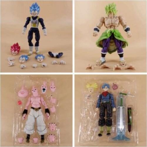 Dragon Ball Animation Peripheral Super Saiyan Trunks Vegeta Majin Buu Broly Movable Boxed Hand-made Toy Model Decoration Gift